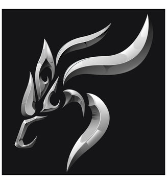 silver wolf, vector logo design