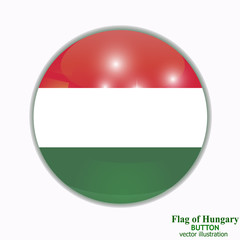 Bright button with flag of Hungary. Happy Hungary day button. Bright button with flag. Vector illustration.