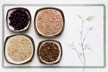 kidney bean, millet, sorghum, brown rice, buckwheat