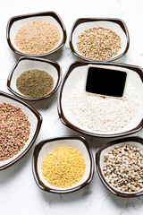 glutinous rice, millet, sorghum, millet, buckwheat, millet, brown rice, adlay