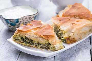 Phyllo pastry spinach pie © Igor Dutina