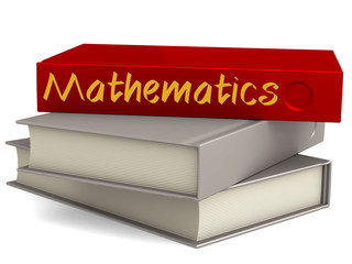 Hard cover red books with mathematics word