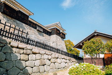 Matsuyama Castle traditional architecture in Matsuyama, Shikoku, Japan