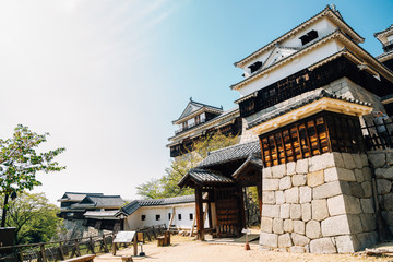 Obraz premium Matsuyama Castle traditional architecture in Matsuyama, Shikoku, Japan