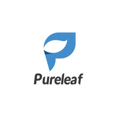 Initial P Leaf Logo - Vector logo template