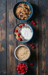 Granola breakfast in ceramic bowl