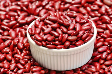 close up of a bowl of red beans