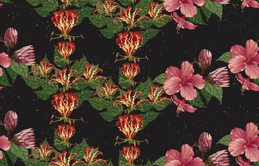 Vintage Beautiful and trendy Seamless Tropical Pattern design in super high resolution. Pattern Decoration Texture. Vintage Style Design for Fabric Print, Wallpaper Background.