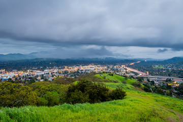 Fototapeta premium Thunderstorm over Mount Diablo and Highway 24