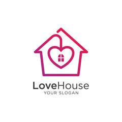 Love House Logo - Vector logo template