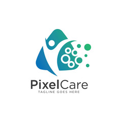 Pixel Care Logo - Vector logo template