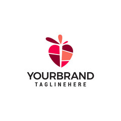 heart logo design concept template vector