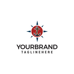 anchoring logo design concept template vector