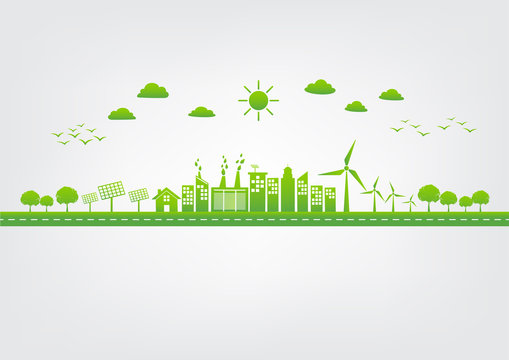Green city, World environment and sustainable development concept, vector illustration