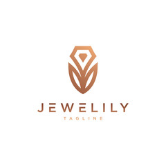 Jewel & Lily Logo - Vector logo template
