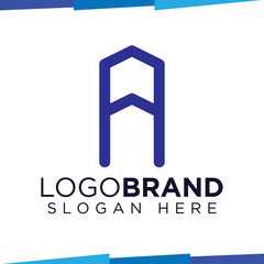 a Letter hexagonal Logo Icon Vector template, home logo