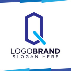Q Letter hexagonal Logo Icon Vector template, home logo