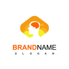 Silhouette Brain Logo  Design Inspiration