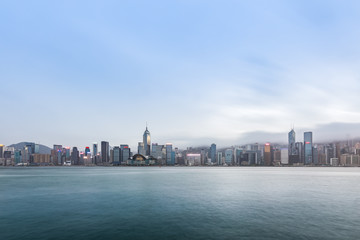 Fototapeta premium Panoramę budynków w Hongkongu