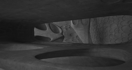 Empty dark abstract concrete smooth interior . Architectural background. 3D illustration and rendering