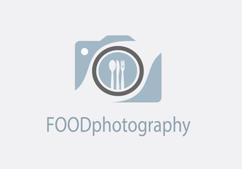 Camera icon vector. Food photography concept. 