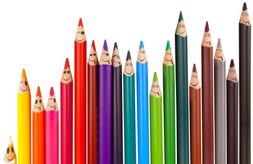 Smileys souriants pour crayons expressifs 