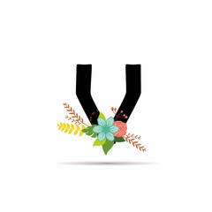initial letter floral design vector