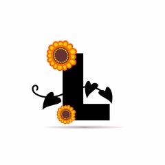 initial letter floral design vector