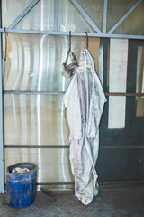 metal door painting shop, production of wooden metal doors