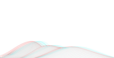 Abstract RGB glitch architectural , Color double exposure, Glitch ,3d illustration