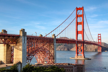 View of Landmark the Golden Gate Bridge . San Francisco, California, USA