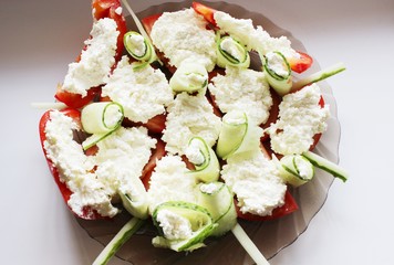 Tomatoes with cottage cheese
