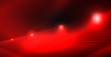 Fototapeta premium Glossy shiny glowing neon waves
