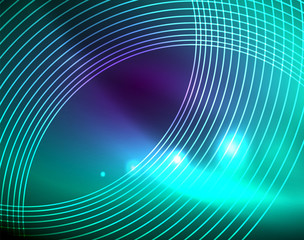 Neon circles abstract background