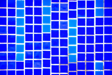 Blue ceramic mosaic tiles. Mosaic as decorative background.