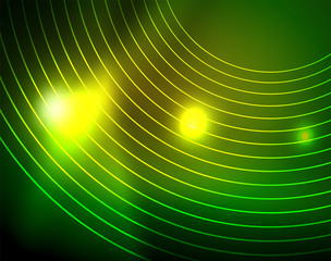 Neon circles abstract background