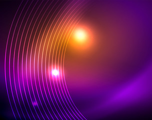 Neon circles abstract background