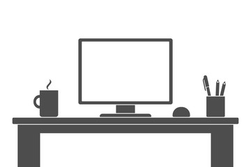 Office workplace. Vector illustration.