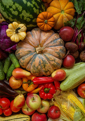 Healthy food clean eating selection. Fruit, vegetable, leaf vegetable.