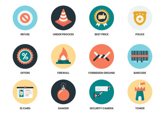 Business icons set for business poster