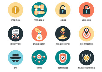 Business icons set for business poster