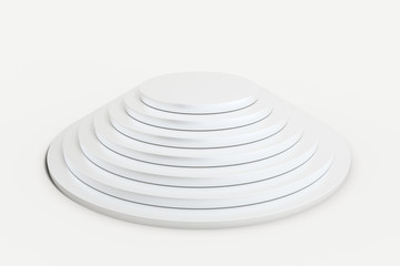 Obraz premium 3d rendering, the round platform in the empty room.