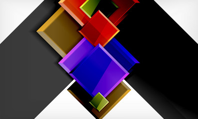 Bright colorful square shape blocks geometrical background