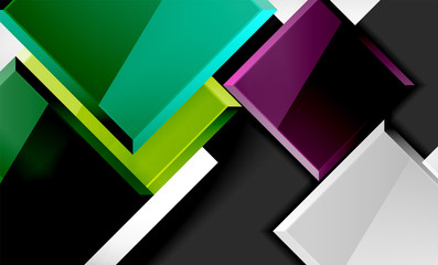 Bright colorful square shape blocks geometrical background
