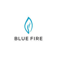 blue fire leaf logo design