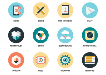 Business icons set for business poster