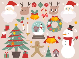 Fotobehang Very Cute Christmas Illustration Set © meg