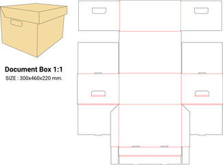 set of cardboard boxes,document box,die line box,die cut box