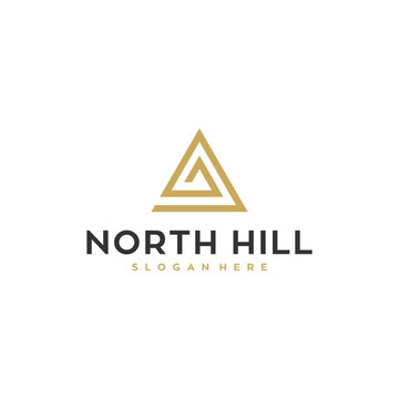 north hill symbol vector logo design