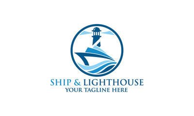 Ship _ Lighthouse Logo